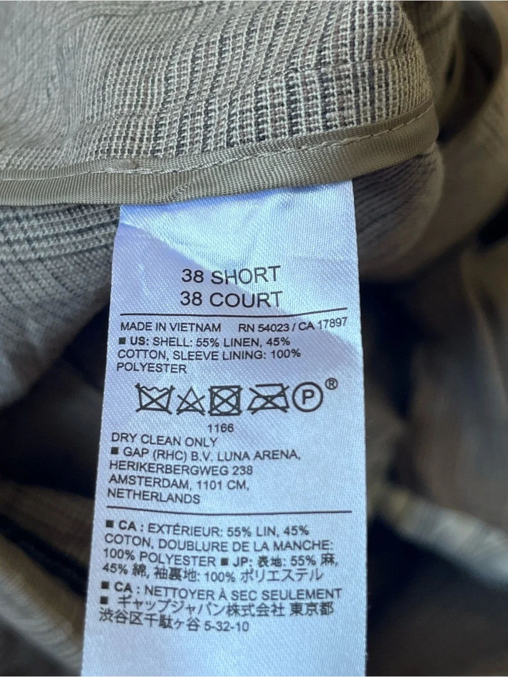 Banana Republic Linen Blend Plaid Sport Coat in Beige 38S